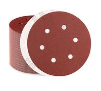 Sztaoip 100 Piezas Discos de Lija 150mm, 6 Agujeros Grano P100 Circular Papeles de Lijas para Lijadora Orbital o Excéntrica
