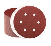 Sztaoip 100 Piezas Discos de Lija 150mm, 6 Agujeros Grano P120 Circular Papeles de Lijas para Lijadora Orbital o Excéntrica