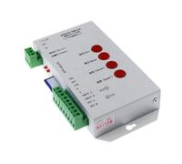 T-1000S Controlador de píxeles LED programable para tiras WS2811 SK6812 | Para control sin conexión de tarjeta SD | 2048 píxeles máximo | entrada DC5V-24V | Caja de metal para bricolaje para
