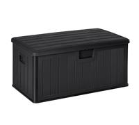 T-LoVendo Baúl exterior almacenaje de resina impermeable multiusos 205L | Arcón de jardín resistente a la intemperie | Almacenamiento de cojines, herramientas o juguetes | Cofre organizador con tapa y