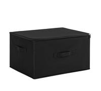 T-LoVendo Caja de Almacenamiento Plegable, Cesta con 2 Asas, Cajón con Tapa con Cremallera para Mantas Ropa Colcha, Cofre de Tela, Organizador para Dormitorio Armario Estante de Armario, 40L