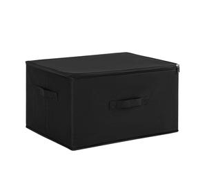 T-LoVendo Caja de Almacenamiento Plegable, Cesta con 2 Asas, Cajón con Tapa con Cremallera para Mantas Ropa Colcha, Cofre de Tela, Organizador para Dormitorio Armario Estante de Armario, 40L