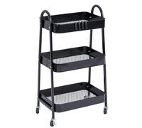 T-LoVendo Carro de Cocina Metálico con Ruedas. Carrito Auxiliar Multiuso. 3 Cajones de Almacenamiento. Ideal para Frutas, Verduras,Cocina, Salón, Oficina