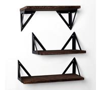 T-LOVENDO.ES Baldas Pared Madera Natural. Estantes flotantes o estantería. Repisas. Juego de 3 Piezas. Ideal salón, Sala Estar, baño, Cocina, decoración. Fácil Montaje. Resistente.