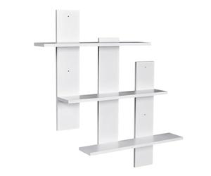 T-LOVENDO.ES Estantería de Pared de Tres Baldas, Estantes, Cada Balda 60cm, de Madera, con Montaje Oculto, Decorativa, Diseño, Ideal para Salón, Cocina, Habitación, Pasillo, Baño