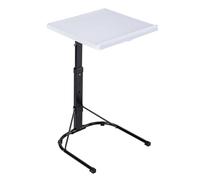 T-LOVENDO.ES Mesa Auxiliar Plegable con Altura Ajustable, Forma de C, con 3 Alturas (de 63,5 a 76 cm), 3 Ángulos Ajustables, para Ordenador Portátil, Lectura, Sofá, Sillón (Blanco)