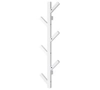 T-LOVENDO.ES Perchero de pared madera maciza de haya vertical 6 Ganchos. Moderno. Ideal recibidor, entrada, salón, dormitorio. Diseño moderno. (Blanco)