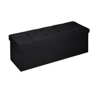 T-LOVENDO.ES Puff de almacenaje Plegable, Banco con Almacenamiento, Otomana, Baúl, Taburete Reposapiés, Acolchado, para Dormitorio, Sala de Estar, Pasillo, Grande 110 x 38 x 38 cm. Carga hasta 300kg.