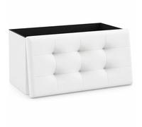 T-LOVENDO.ES Puff o Banco de almacenaje Plegable | Taburete Reposapiés Otomana | Baúl de Almacenamiento para Cama, Dormitorio, salón, Comedor o Recibidor | 38x76x38cm | Soporta 300kg.