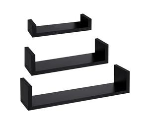 T-LOVENDO.ES Set de 3 Baldas Estantes, Balda Flotante de Pared, de Almacenamiento, MDF, Montaje Oculto, Tres Tamaños, Decorativos, Ideal para Salón, Cocina, Habitación, Pasillo, Baño