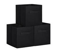 T-LOVENDO.ES Set de TRES Cajas de Almacenamiento Plegable, 3X Cesta con 2 Asas, Cajón para Mantas Ropa, Cofre de Tela, Cubo Organizador para Dormitorio Salón, 36 Litros