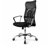 T-LOVENDO.ES Silla de Oficina ergonómica para Escritorio u Oficina. Respaldo Alto de Malla Transpirable y Piel sintética. Giratoria y con Ruedas. Diseño Bonito y Elegante. hasta 150kg.
