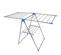 T-LOVENDO.ES Tendedero Plegable Metálico con Alas para Tender Ropa Ajustable en 3 Alturas Amplio Espacio para Secar