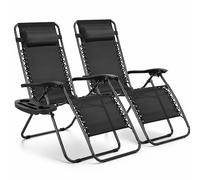 T-LoVendo Pack 2 Tumbonas o Sillas de Exterior Plegables para jardín | Playa | Piscina o Terraza | Hamacas Reclinables Camping con Portavasos y Reposacabezas | Hasta 150kg | Silla plegable playa o