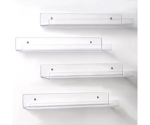 T-LoVendo Pack de 4 Estantes Flotante Acrílico Transparente, Flotante, Repisas de Pared Decorativas, 38 cm, Estante para Sala de Estar, Dormitorio, Cocina, Baño Oficia, Baldas Pared Almacenaje