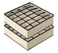 T-LoVendo Set de 2 Organizador de Calcetines para Cajones, Separador, Plegable, de Tela No Tejida, Cajas de Almacenaje, Armario, Dormitorio, para Ropa Interior, Corbatas, Bufandas. 2x24 Celdas.