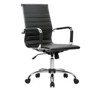 T-Lovendo Silla de Oficina Ergonómica Reclinable de Diseño Piel Cuero Sintético Estudio Sillón Moderna Altura Regulable Elegante