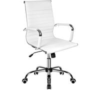 T-Lovendo Silla de Oficina Ergonómica Reclinable de Diseño Piel Cuero Sintético Estudio Sillón Moderna Altura Regulable Elegante