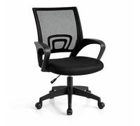 T-LoVendo - Silla de Oficina o Escritorio ergonómica con Soporte Lumbar, Malla Transpirable, Regulable en Altura, Ruedas antiarañazos, Color Negro