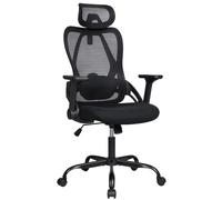 T-LoVendo Silla Ergonómica de Oficina con Respaldo Transpirable y Apoyo Lumbar | Reposacabezas Ajustable, Reposabrazos Regulables, Asiento Acolchado, Ruedas 360°, Ideal para Escritorio, Teletrabajo y