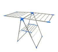 T-LoVendo Tendedero Plegable Metálico con Alas para Tender Ropa Ajustable en 3 Alturas Amplio Espacio para Secar
