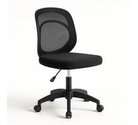 T-Lovendo Tlv-am-ssoc15-black Silla de Oficina Sin Reposabrazos con Soporte Lumbar y Tela de Malla, Negro, Universal, Altura Regulable