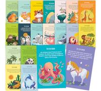 T MARIE 40 tarjetas postales de hechos divertidos de animales, paquete de postales a granel para niños, estudiantes, amigos, profesores y más - Di hola, gracias o te extraño con tarjetas de notas