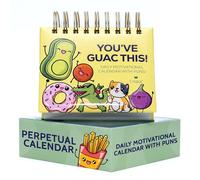 T MARIE Punny - Calendario de escritorio motivacional, calendario perpetuo diario para usar año tras año, bonita decoración de oficina, regalos de afirmación positiva para mujeres y hombres,