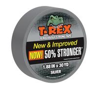 T-Rex - Cinta adhesiva resistente al agua, color gris plateado, cinta adhesiva resistente, cinta Gaffa, cinta de tela para reparación de interiores y exteriores, 48 mm x 27,4 m