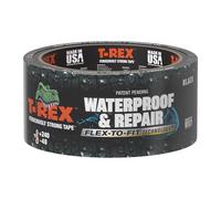 T-Rex Cinta Impermeable Flexible - Cinta Adhesiva de Servicio Pesado Impermeabilizante para Reparación, Fugas, Parches de Techo - Resistencia Extrema a la Intemperie y Rayos UV - Negro, 1,88" x 30