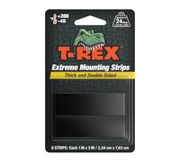 T Rex Tape Extreme Hold Heavy Duty tiras de montaje de doble cara para hasta 22 libras, 8 tiras cada tira es de 2,54 cm x 7,62 cm, color negro