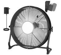 T-SUN 40CM Ventilador de Suelo Industrial compatible con Batería Ma-kita/Adaptador de CA Ventilador de pie Portatil con 1450LM Luz LED, Regulación Continua de la Velocidad para Camping(Sin Batería)