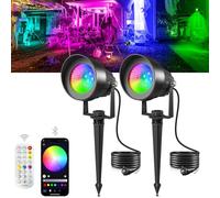 T-SUN Focos LED Exterior RGB con App Bluetooth y Mando a Distancia 2 Piezas
