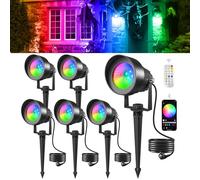 T-SUN Focos LED Exterior RGB con App Bluetooth y Mando a Distancia 6 Piezas