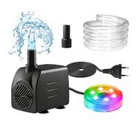 T-SUNUS Bomba Acuario Exteriores Fuente 15 W 800 L/H, Bomba de Agua Sumergible con Iluminación RGB, Ultra Silenciosa, con Alta Carrera 3M Manguera, para Estanques Fuentes Hidroponía Jardines Bañeras