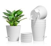 T4u Macetas con Riego Automático 16,5 cm Pack de 6 para Interior Blanco