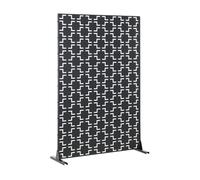 casa.pro Tabique Basciano Biombo Separador de Ambientes Exterior y Interior Diseño Atractivo Pantalla Privacidad Protege del Sol Viento Acero Galvanizado 180 x 120 x 40 cm - Negro