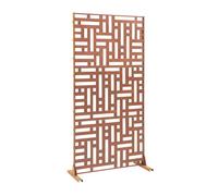 casa.pro Tabique Bernalda Divisor de Espacios Biombo Separador de Ambientes Exterior Interior Diseño Atractivo Protege del Sol Viento Acero Corten 180 x 90 x 40 cm - Marrón Óxido