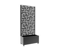Tabique bernalda con jardinera acero 190x82x38cm - antracita [casa.pro]