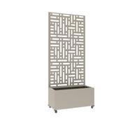 Tabique bernalda con jardinera acero 190x82x38cm - beige ajo [casa.pro]