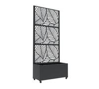 Tabique surnskoki con jardinera acero 190x82x38cm - antracita gris [casa.pro]
