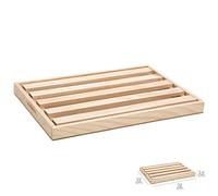 Oryx Hogar - Tabla para cortar pan de madera con recoge migas 32 x 22 cm