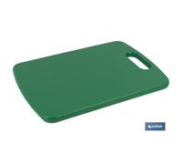 Tabla corte con asa verde 34x24x1.5cm modelo chips