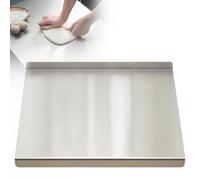 Tabla de Acero Inoxidable de Cocina, Esteras de Tabla de Cortar para Amasar | Tabla de Cortar de Metal para Carne, Frutas, Verduras, Queso, Pan y Hornear, Borde en Ángulo Recto(Fold both sides,60x100cm)