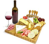 Tabla de bambú para queso y jamón, set de regalo