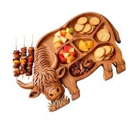 Tabla de charcutería de , bandeja de madera con forma de , bandeja rústica para servir bovinos, equipo de cocina de granja, tabla de aperitivos de estilo rústico, plato de carne y queso