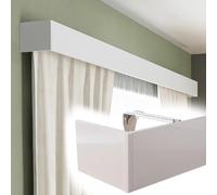 Tabla de cornisa de 5 pies - Caja de cubierta de barra de cortina montada en la pared para sala de estar, dormitorio, cocina - Diseño elegante con soporte elegante, no necesita riel