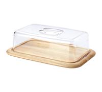 Tabla de cortar 38 x 25 cm, con tapa, marrón, árbol del caucho, Continenta
