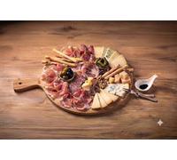Tabla de cortar de madera de bambú, XXL, 45 x 35 cm, para servir embutidos, quesos y aperitivos, bandeja de servir elegante, tabla para cocina resistente y natural