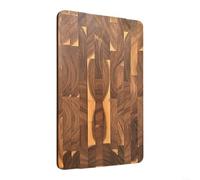 Tabla de cortar de madera maciza de acacia encolada verticalmente, tabla de cortar resistente con antideformación, gran superficie de trabajo para cocina, madera natural (S)